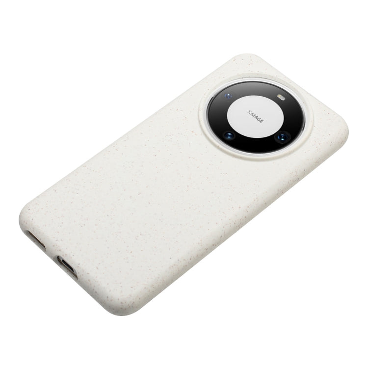 For Huawei Mate 60 Wheat MagSafe Magnetic Straw Material + TPU Phone Case(White) - Huawei Cases by buy2fix | Online Shopping UK | buy2fix