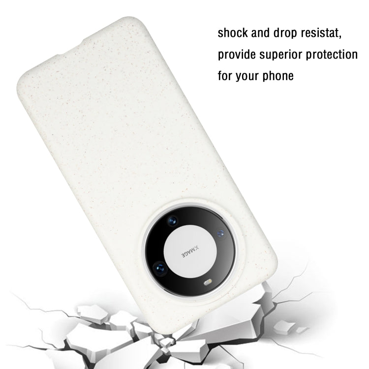 For Huawei Mate 60 Wheat MagSafe Magnetic Straw Material + TPU Phone Case(White) - Huawei Cases by buy2fix | Online Shopping UK | buy2fix