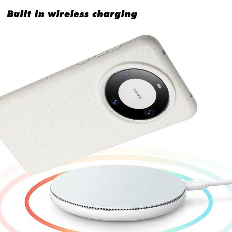 For Huawei Mate 60 Wheat MagSafe Magnetic Straw Material + TPU Phone Case(White) - Huawei Cases by buy2fix | Online Shopping UK | buy2fix
