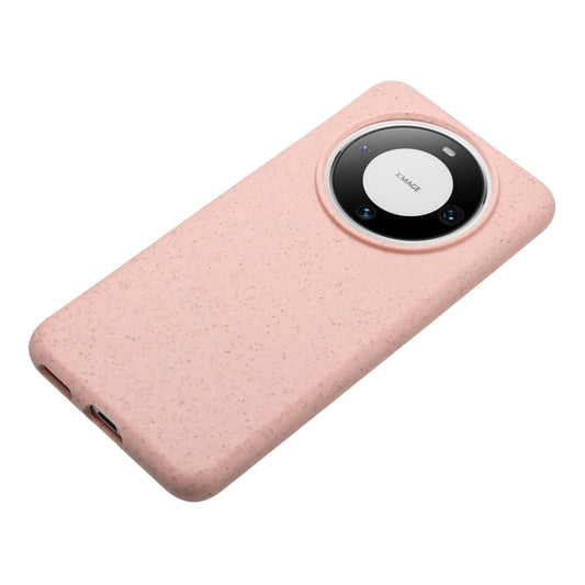 For Huawei Mate 60 Pro Wheat MagSafe Magnetic Straw Material + TPU Phone Case(Pink) by buy2fix