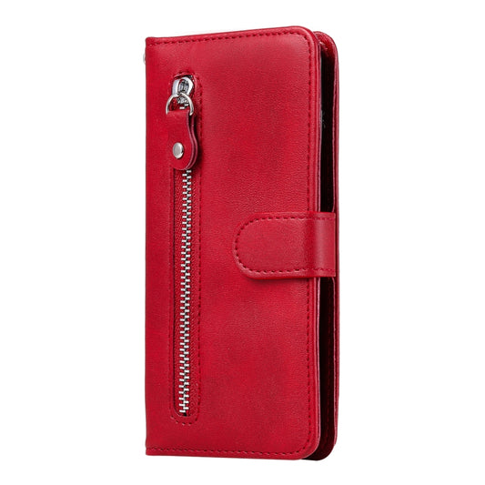 For Xiaomi Mi Note 10 Lite Fashion Calf Texture Zipper Horizontal Flip Leather Case with Stand & Card Slots & Wallet Function(Red) by buy2fix