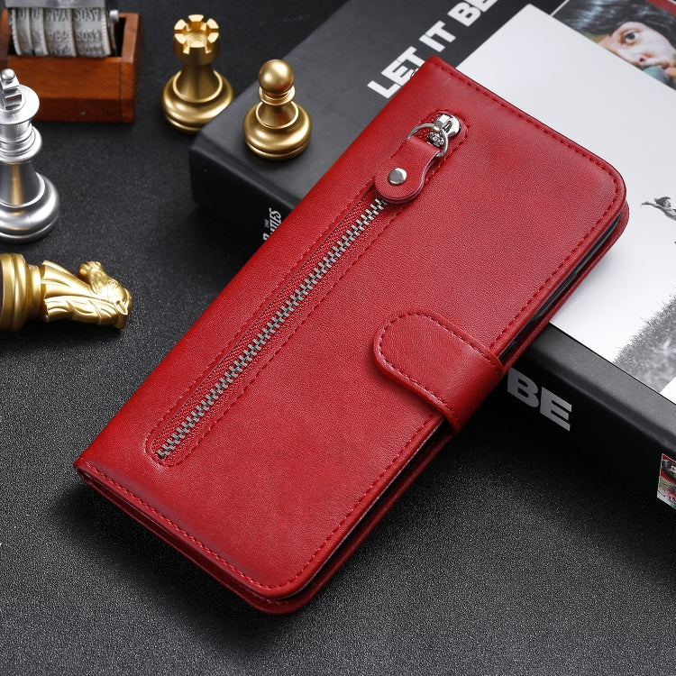 For Xiaomi Mi Note 10 Lite Fashion Calf Texture Zipper Horizontal Flip Leather Case with Stand & Card Slots & Wallet Function(Red) - Xiaomi Cases by buy2fix | Online Shopping UK | buy2fix