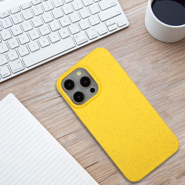 For iPhone 11 Pro Max Wheat MagSafe Magnetic Straw Material + TPU Phone Case(Yellow) - iPhone 11 Pro Max Cases by buy2fix | Online Shopping UK | buy2fix