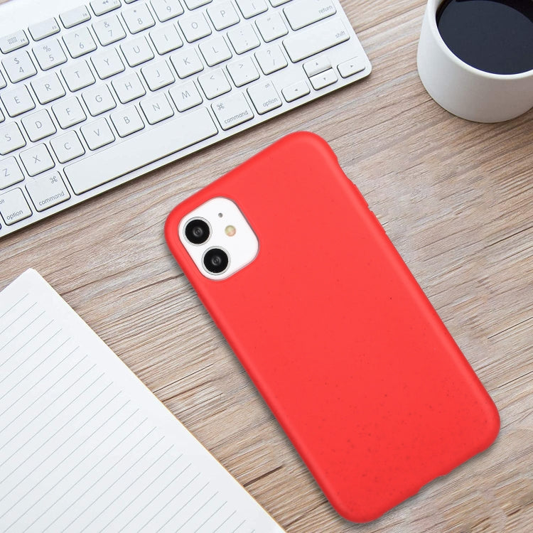 For iPhone 11 Wheat MagSafe Magnetic Straw Material + TPU Phone Case(Red) by buy2fix