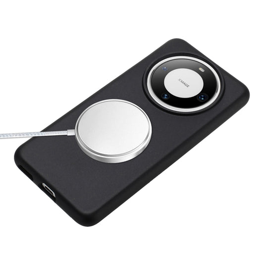 For Huawei Mate 60 Wheat MagSafe Magnetic Straw Material + TPU Phone Case with Lanyard(Black) by buy2fix