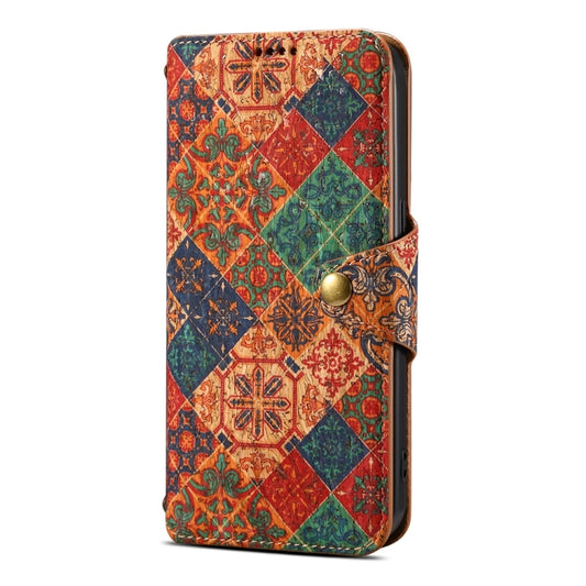 For Samsung Galaxy S23 FE Denior Flower Language Series Cork Fabric Oil Edge Leather Phone Case(Winter) - Galaxy S23 FE 5G Cases by Denior | Online Shopping UK | buy2fix