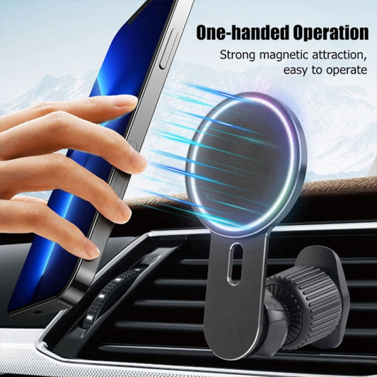360 Degree Rotating Car Air Outlet Magnetic Phone Holder(Silver) by buy2fix