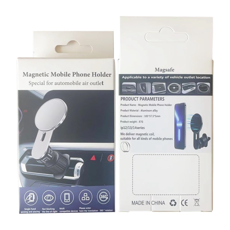 360 Degree Rotating Car Air Outlet Magnetic Phone Holder(Silver) by buy2fix