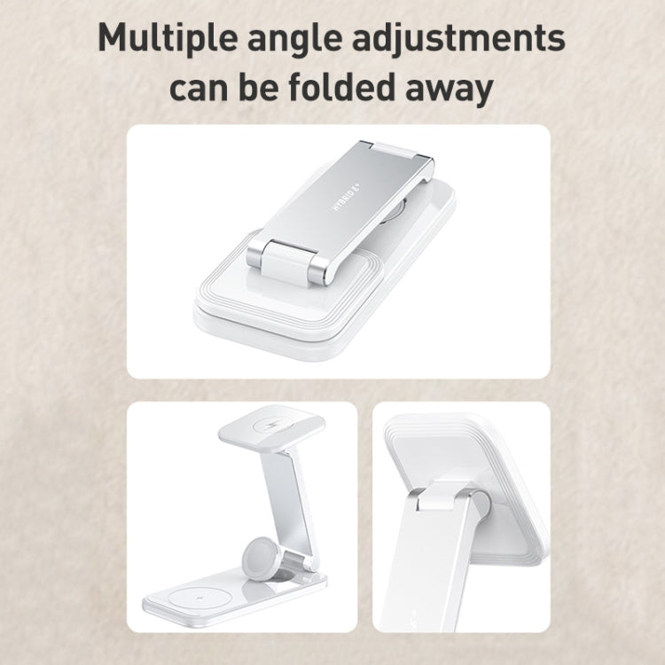 S16 15W 3 in 1 Foldable Wireless Fast Charging Phone Holder(White) by buy2fix