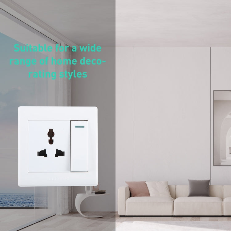 185-265V Multifunctional Wall Switch 86mm with Three-hole Power Socket - by buy2fix | Online Shopping UK | buy2fix