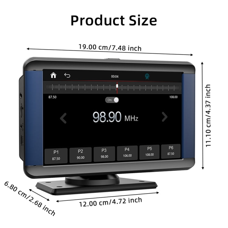 B300R 7 inch Portable Car MP5 Player Built-in Driving Recorder Support CarPlay / Android Auto(Black) - Car MP3 & MP4 & MP5 by buy2fix | Online Shopping UK | buy2fix