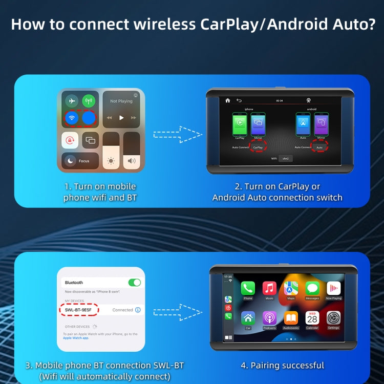 B300R 7 inch Portable Car MP5 Player Built-in Driving Recorder Support CarPlay / Android Auto(Black) - Car MP3 & MP4 & MP5 by buy2fix | Online Shopping UK | buy2fix