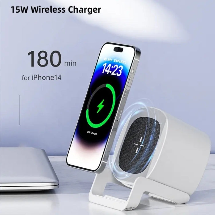 L28 4 in 1 15W Wireless Charging Atmosphere Night Light Bluetooth Speaker(Black) - Mini Speaker by buy2fix | Online Shopping UK | buy2fix