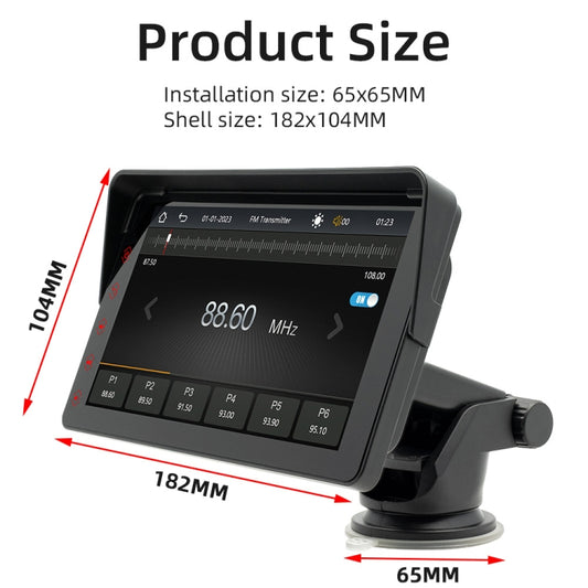 B5311 7 inch Portable Car MP5 Player Support CarPlay / Android Auto(Black) - Car MP3 & MP4 & MP5 by buy2fix | Online Shopping UK | buy2fix