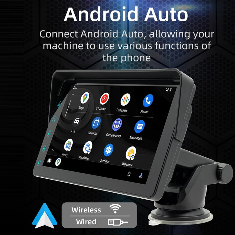 B5311 7 inch Portable Car MP5 Player Support CarPlay / Android Auto(Black) - Car MP3 & MP4 & MP5 by buy2fix | Online Shopping UK | buy2fix