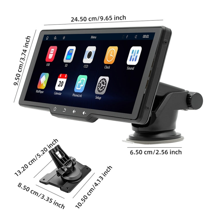 B5314 9.38 inch Portable Car MP5 Player Support CarPlay / Android Auto(Black) - Car MP3 & MP4 & MP5 by buy2fix | Online Shopping UK | buy2fix