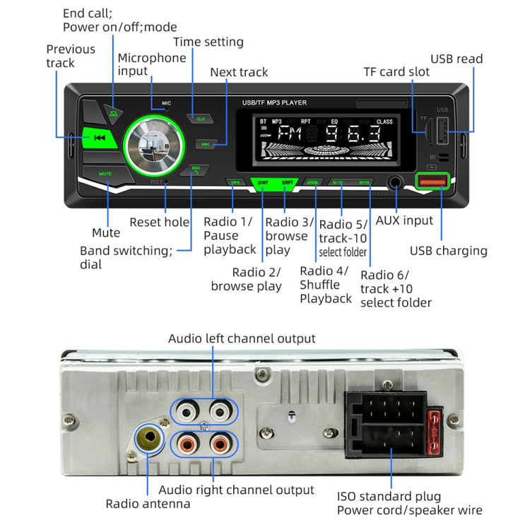 D3162 Car Colorful Lights MP3 Player Supports Voice Assistant / FM(Black) - Car MP3 & MP4 & MP5 by buy2fix | Online Shopping UK | buy2fix