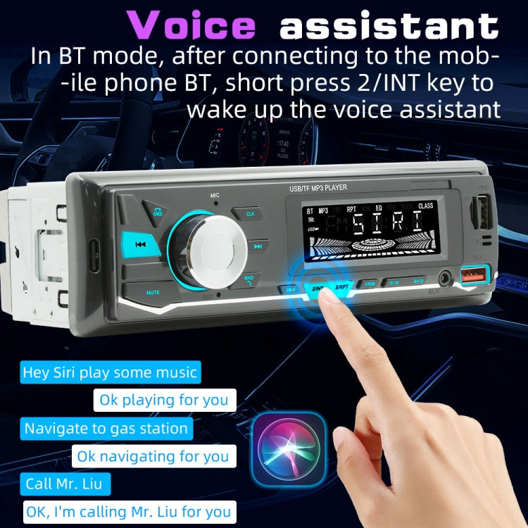 D3162 Car Colorful Lights MP3 Player Supports Voice Assistant / FM(Black) - Car MP3 & MP4 & MP5 by buy2fix | Online Shopping UK | buy2fix