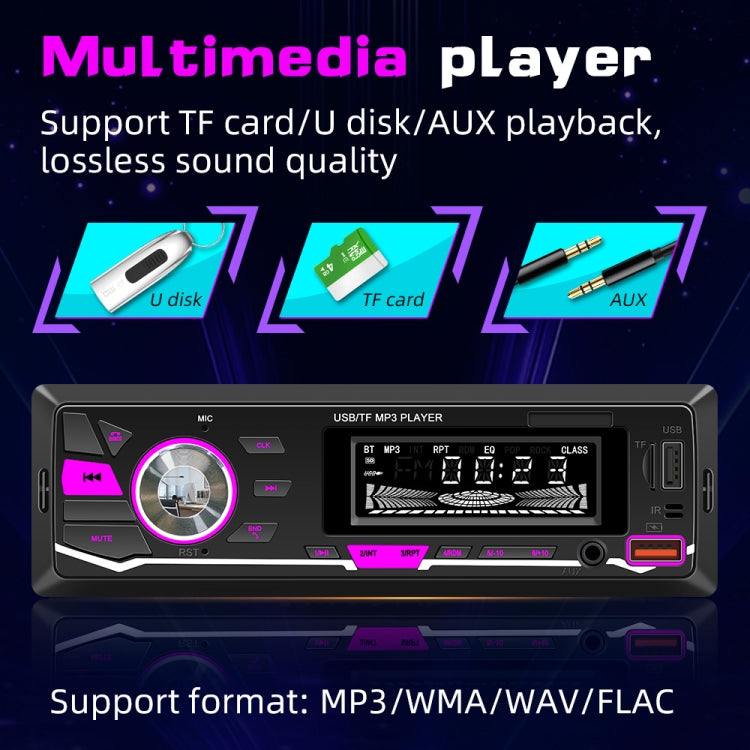 D3162 Car Colorful Lights MP3 Player Supports Voice Assistant / FM(Black) - Car MP3 & MP4 & MP5 by buy2fix | Online Shopping UK | buy2fix