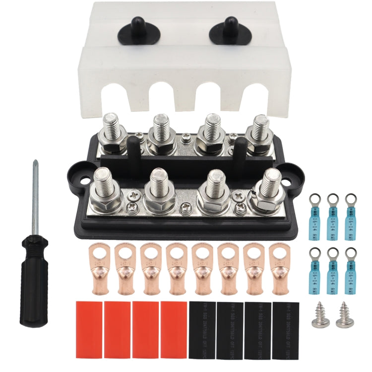 CP-4063 Double Row M10 Power Distribution Block Terminal Studs with Terminals(Black) - Booster Cable & Clip by buy2fix | Online Shopping UK | buy2fix