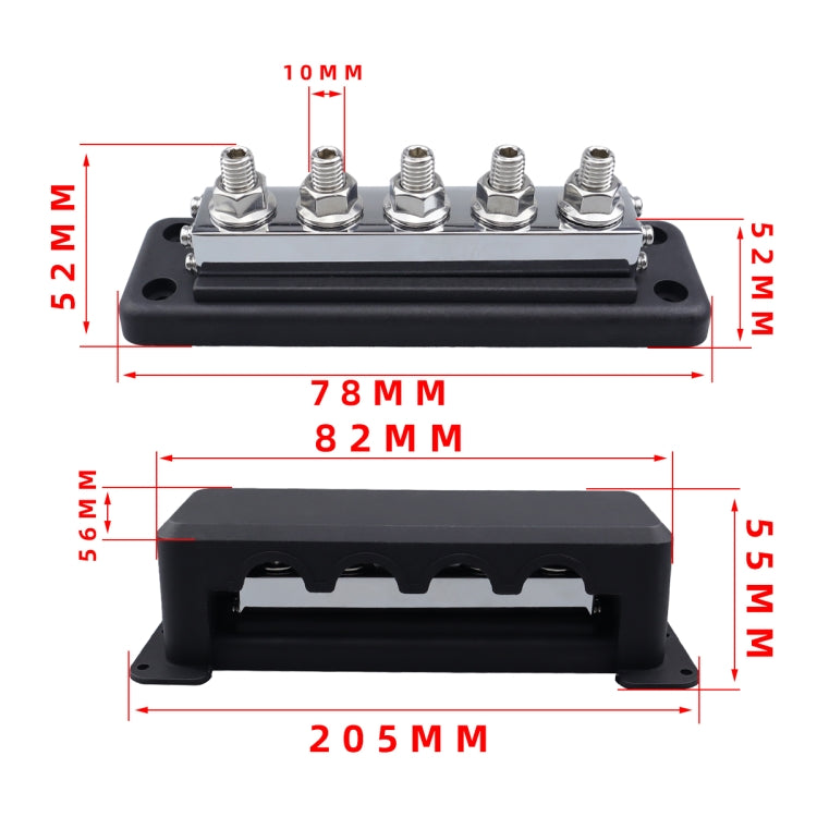 CP-4330-01 600A M10 Power Distribution Block Terminal Studs(Black) - Booster Cable & Clip by buy2fix | Online Shopping UK | buy2fix