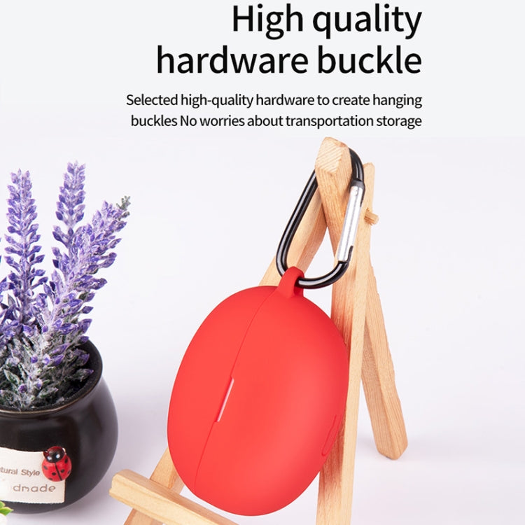 For Realme Buds Air 5 Wireless Earphone Shockproof Silicone Case with Hook(Red) - Other Earphone Case by buy2fix | Online Shopping UK | buy2fix