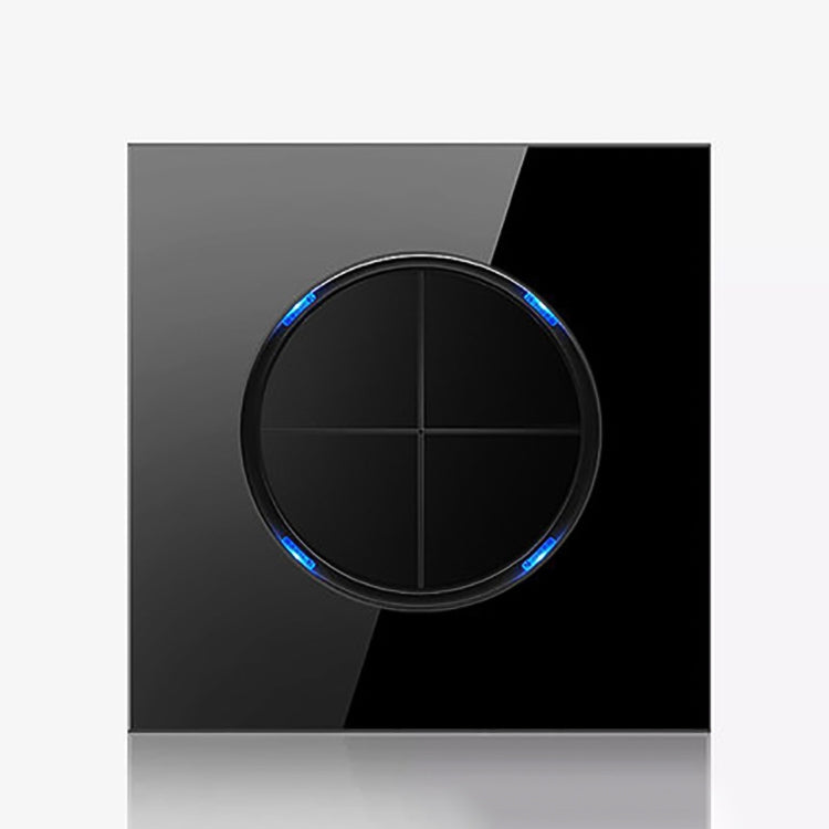 86mm Round LED Tempered Glass Switch Panel, Black Round Glass, Style:Four Billing Control - by buy2fix | Online Shopping UK | buy2fix