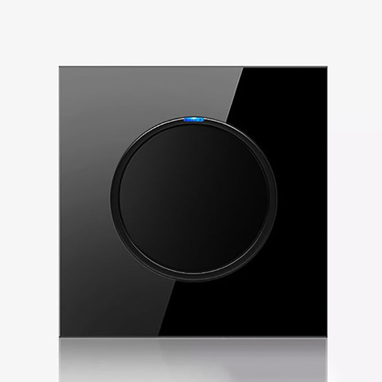 86mm Round LED Tempered Glass Switch Panel, Black Round Glass, Style:One Billing Control - by buy2fix | Online Shopping UK | buy2fix