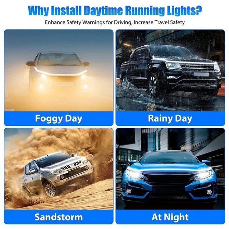 Car Startup Scan Through Hood LED Daytime Running Atmosphere Light, Length:1.2m(White Light) - Running Lights by buy2fix | Online Shopping UK | buy2fix