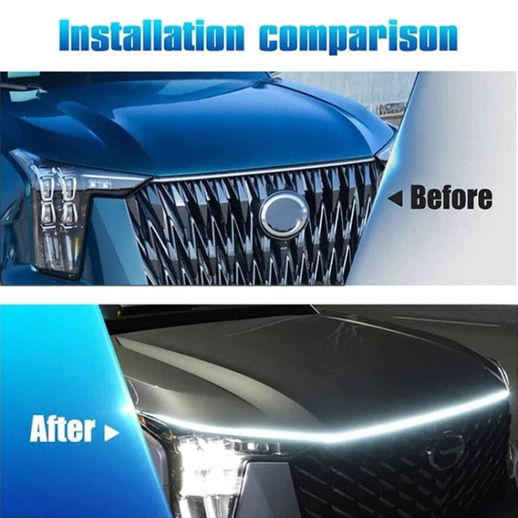 Car Startup Scan Through Hood LED Daytime Running Atmosphere Light, Length:1.2m(White Light) - Running Lights by buy2fix | Online Shopping UK | buy2fix
