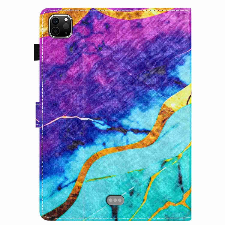 For iPad 11 Pro 2024 / 2020 / Air 4 10.9 Marble Pattern Stitching Smart Leather Tablet Case(Purple Blue) - iPad Air (2022) / (2020) 10.9 Cases by buy2fix | Online Shopping UK | buy2fix