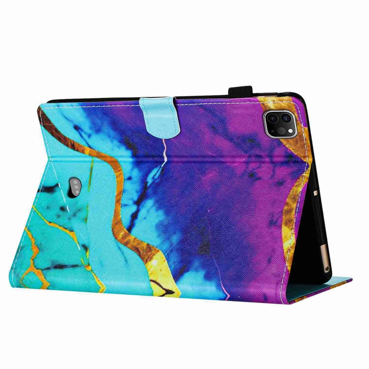 For iPad 11 Pro 2024 / 2020 / Air 4 10.9 Marble Pattern Stitching Smart Leather Tablet Case(Purple Blue) - iPad Air (2022) / (2020) 10.9 Cases by buy2fix | Online Shopping UK | buy2fix