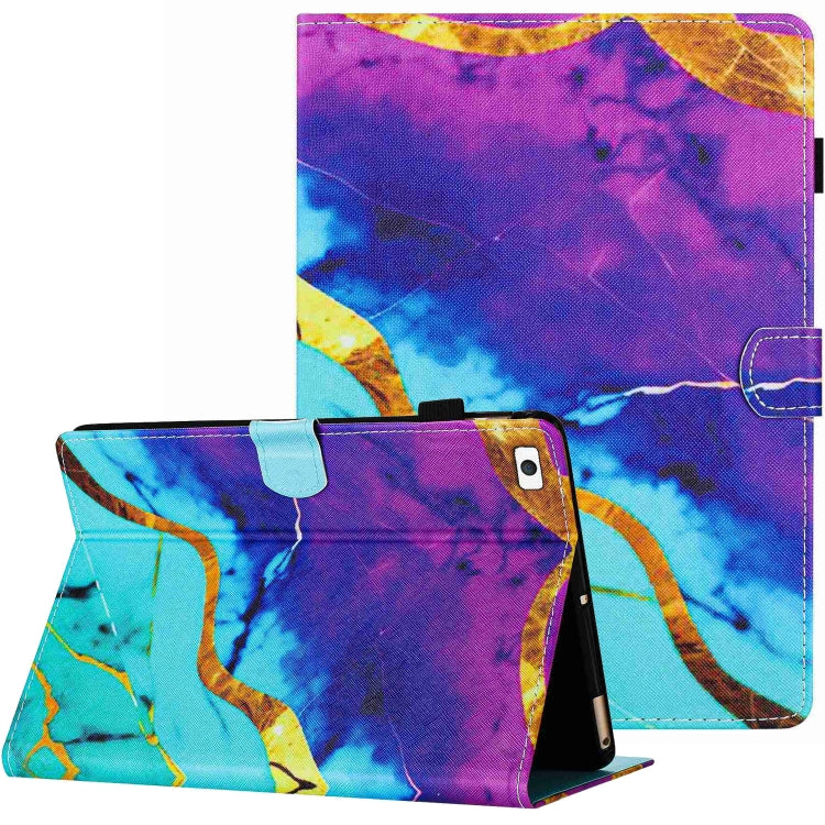 For iPad mini 5 / 4 / 3 / 2 / 1 Marble Pattern Stitching Smart Leather Tablet Case(Purple Blue) - iPad mini (2019) / mini 5 Cases by buy2fix | Online Shopping UK | buy2fix