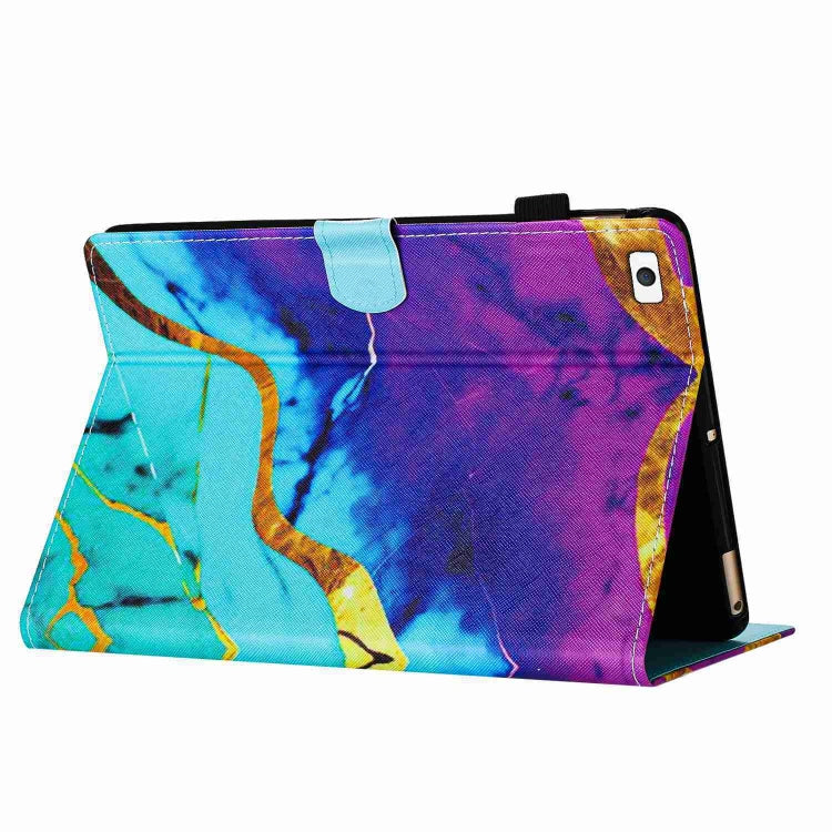 For iPad mini 5 / 4 / 3 / 2 / 1 Marble Pattern Stitching Smart Leather Tablet Case(Purple Blue) - iPad mini (2019) / mini 5 Cases by buy2fix | Online Shopping UK | buy2fix