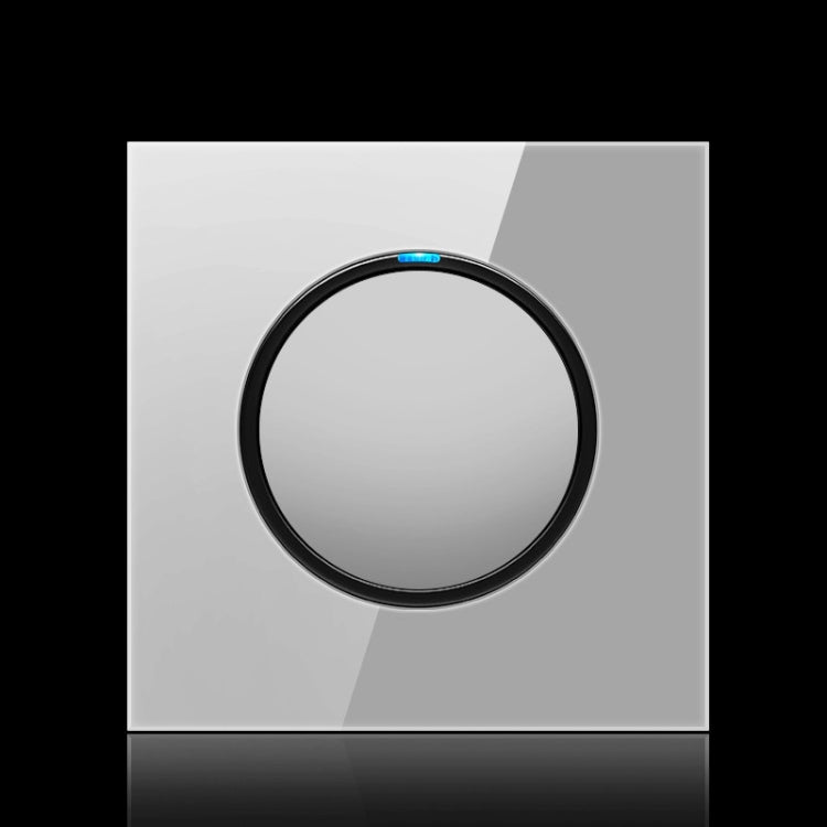 86mm Round LED Tempered Glass Switch Panel, Gray Round Glass, Style:One Open Dual Control - by buy2fix | Online Shopping UK | buy2fix