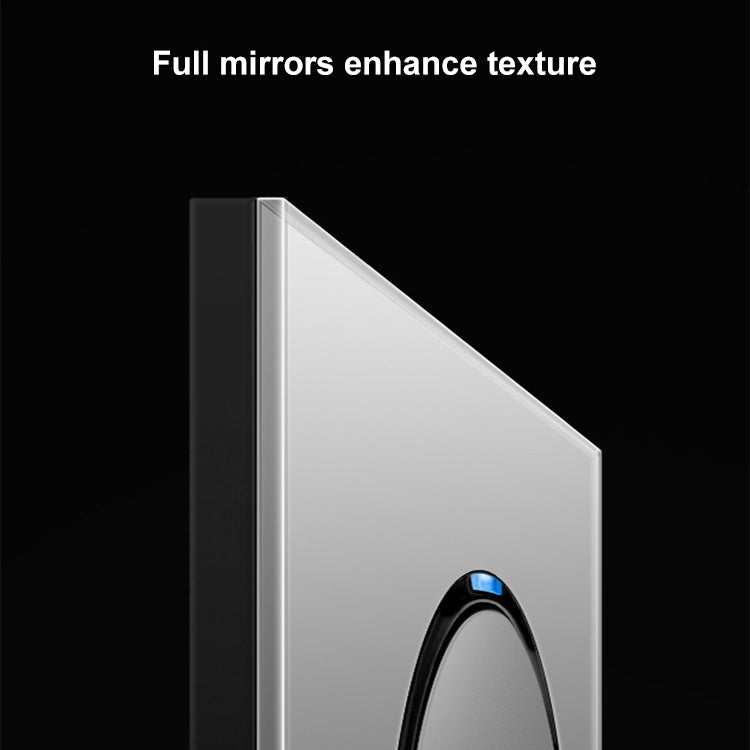 86mm Round LED Tempered Glass Switch Panel, Gray Round Glass, Style:One Open Dual Control - by buy2fix | Online Shopping UK | buy2fix