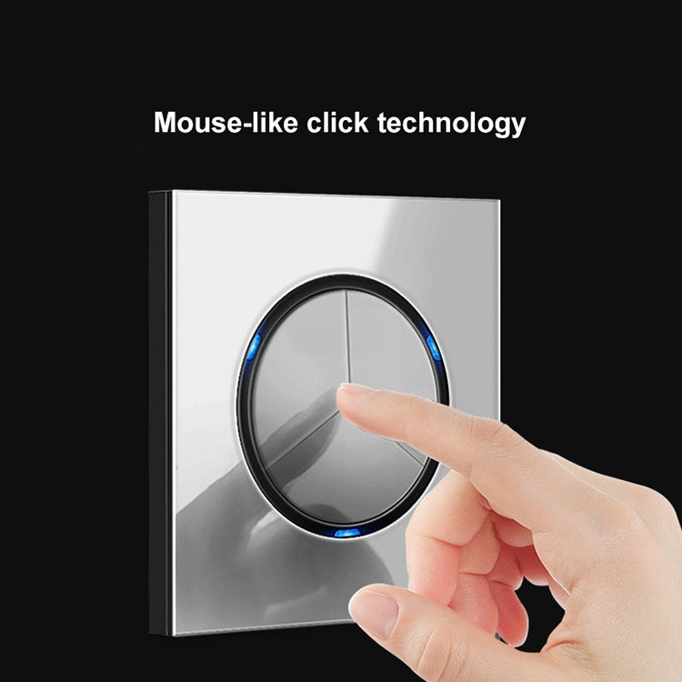 86mm Round LED Tempered Glass Switch Panel, Gray Round Glass, Style:One Open Multiple Control - by buy2fix | Online Shopping UK | buy2fix
