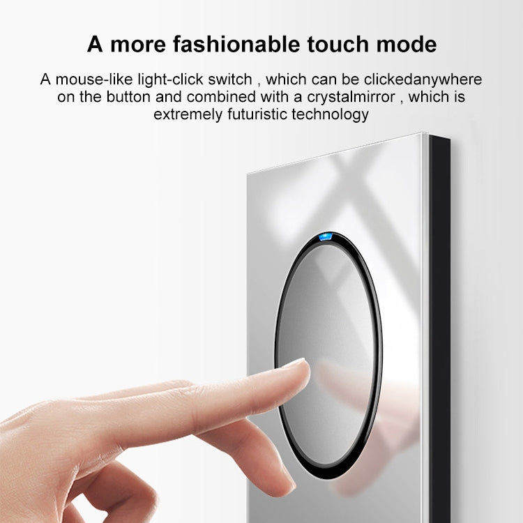 86mm Round LED Tempered Glass Switch Panel, Gray Round Glass, Style:One Open Multiple Control - by buy2fix | Online Shopping UK | buy2fix