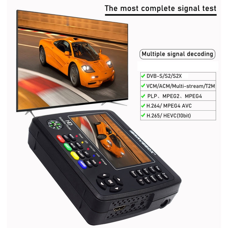 iBRAVEBOX V10 Finder Max 4.3 inch Display Digital Satellite Meter Signal Finder, Support DVB-S/S2/S2X, Plug Type:UK Plug(Black) - Satellite Finder by buy2fix | Online Shopping UK | buy2fix