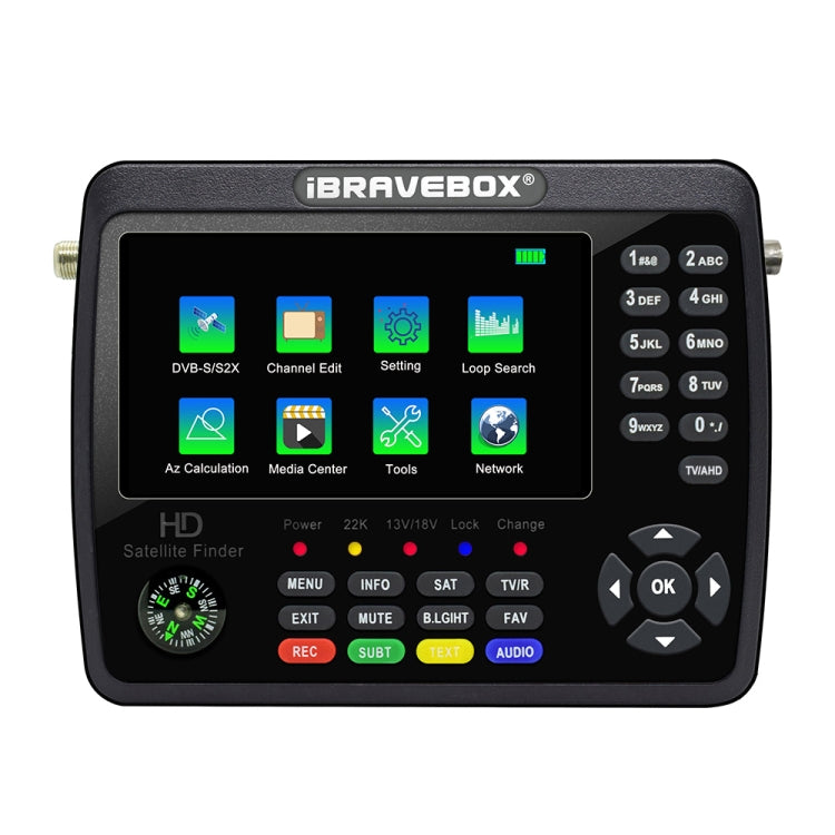 iBRAVEBOX V10 Finder Max+ 4.3 inch Display Digital Satellite Meter Signal Finder, Support DVB-S/S2/S2X AHD, Plug Type:AU Plug(Black) - Satellite Finder by buy2fix | Online Shopping UK | buy2fix