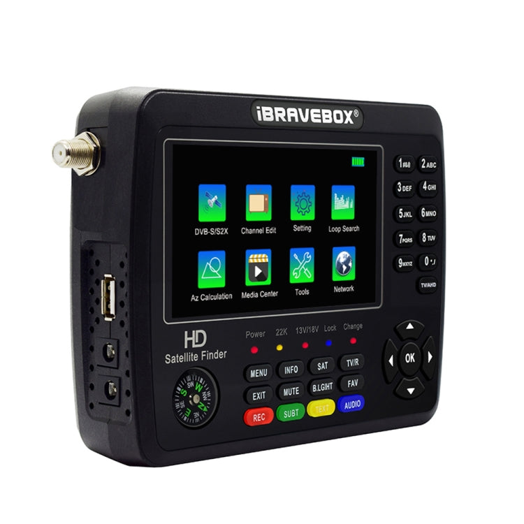 iBRAVEBOX V10 Finder Max+ 4.3 inch Display Digital Satellite Meter Signal Finder, Support DVB-S/S2/S2X AHD, Plug Type:AU Plug(Black) - Satellite Finder by buy2fix | Online Shopping UK | buy2fix