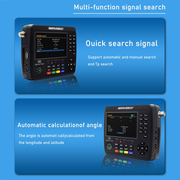 iBRAVEBOX V10 Finder Max+ 4.3 inch Display Digital Satellite Meter Signal Finder, Support DVB-S/S2/S2X AHD, Plug Type:AU Plug(Black) - Satellite Finder by buy2fix | Online Shopping UK | buy2fix