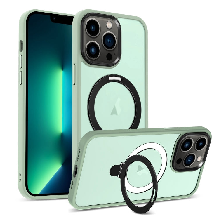 For iPhone 13 Pro Max Skin-feel MagSafe Holder PC Hybrid TPU Phone Case(Matcha Green) - iPhone 13 Pro Max Cases by buy2fix | Online Shopping UK | buy2fix
