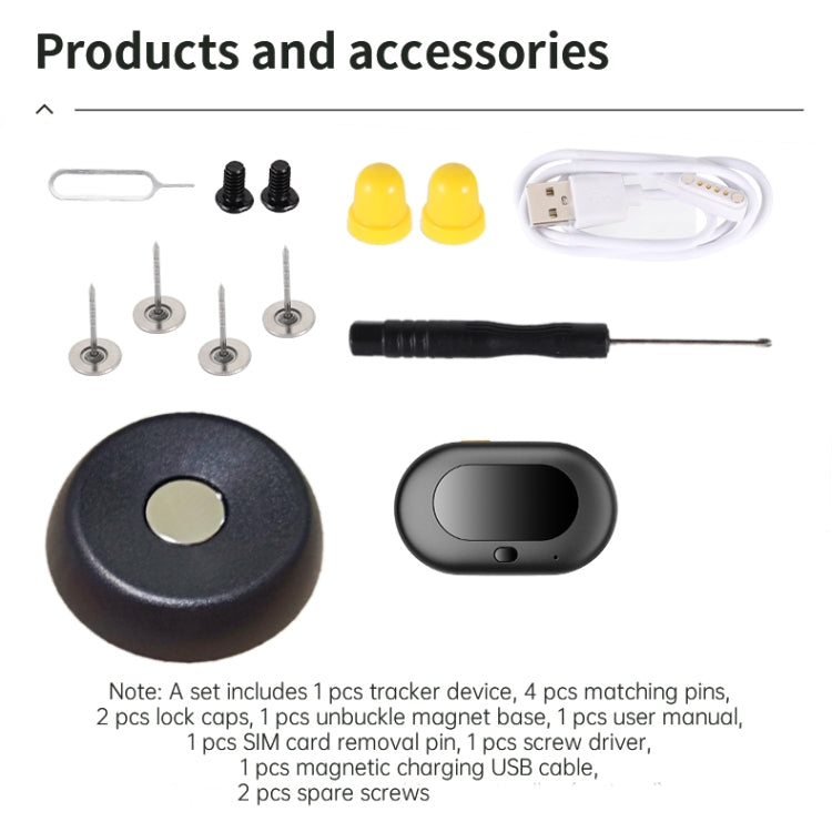 V41 Smart GPS Tracker IP67 Waterproof Pet Anti-loss Positioner, Version:4G Version-B for North & South America(Black) by buy2fix