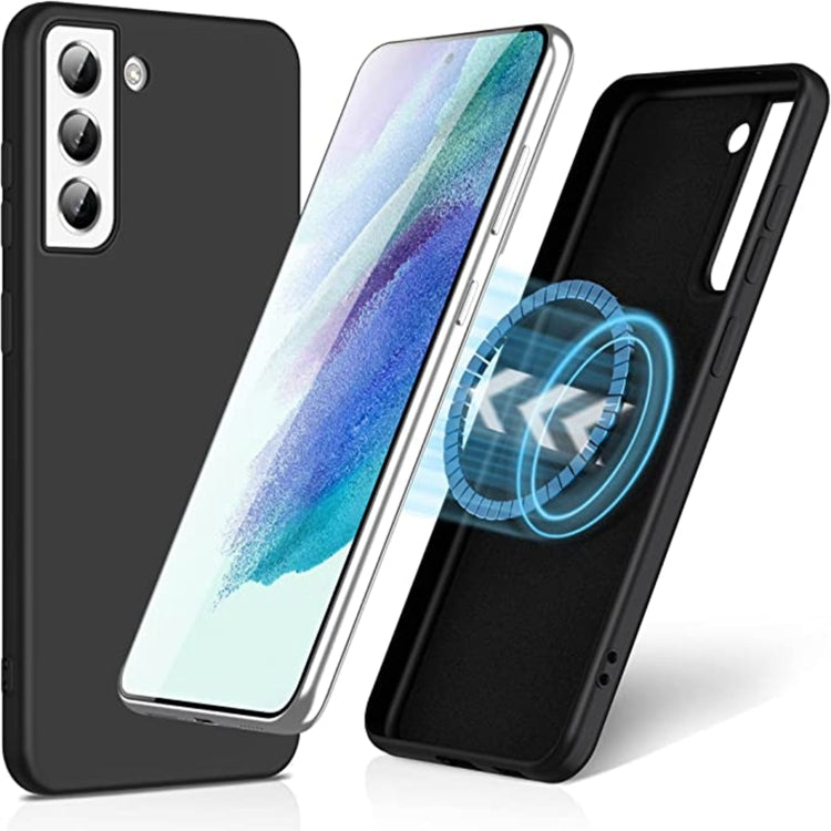 For Samsung Galaxy S24 5G MagSafe Magnetic Liquid Silicone Phone Case(Black) - Galaxy S24 5G Cases by buy2fix | Online Shopping UK | buy2fix