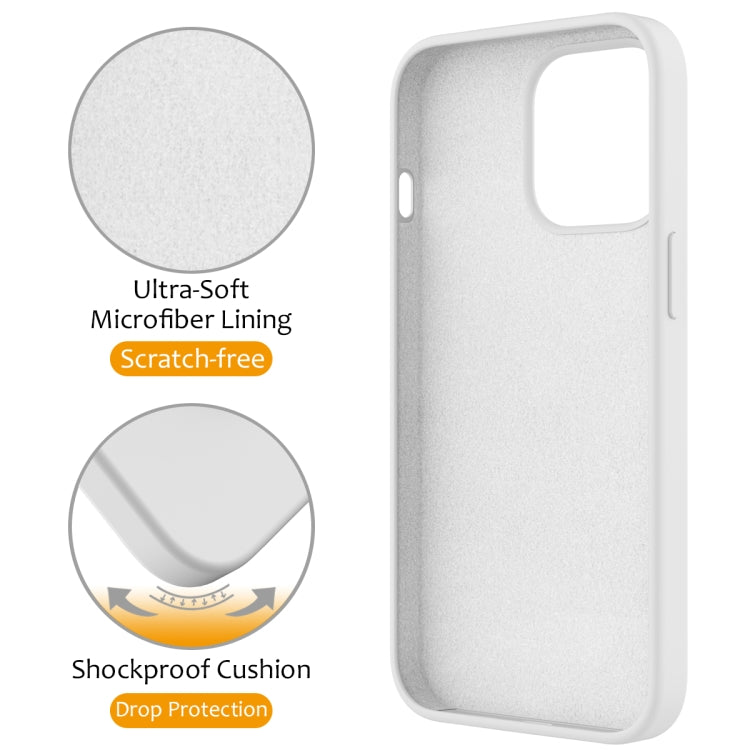 For iPhone 12 Pro Max Liquid Silicone MagSafe Magnetic Phone Case with Ring Holder(White) - iPhone 12 Pro Max Cases by buy2fix | Online Shopping UK | buy2fix