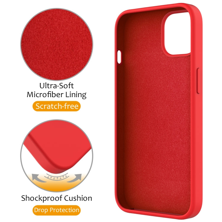 For iPhone 13 Liquid Silicone MagSafe Magnetic Phone Case with Ring Holder(Red) - iPhone 13 Cases by buy2fix | Online Shopping UK | buy2fix