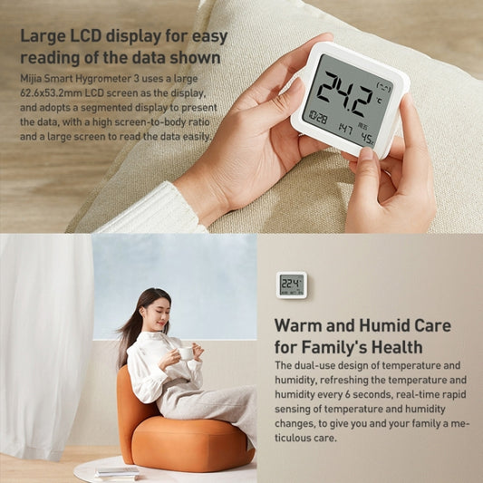 Original Xiaomi Mijia Smart Bluetooth Digital Thermometer Hygrometer 3(White) by Xiaomi