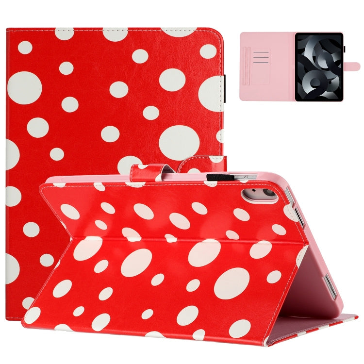 For iPad mini 6 / mini 2024 Dot Pattern Leather Smart Tablet Case(Red White) - iPad mini 6 Cases by buy2fix | Online Shopping UK | buy2fix
