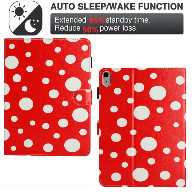 For iPad mini 6 / mini 2024 Dot Pattern Leather Smart Tablet Case(Red White) - iPad mini 6 Cases by buy2fix | Online Shopping UK | buy2fix